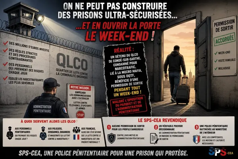 QLCO, on ne peut pas construire des prisons sécurisées et en ouvrir les portes le weekend !