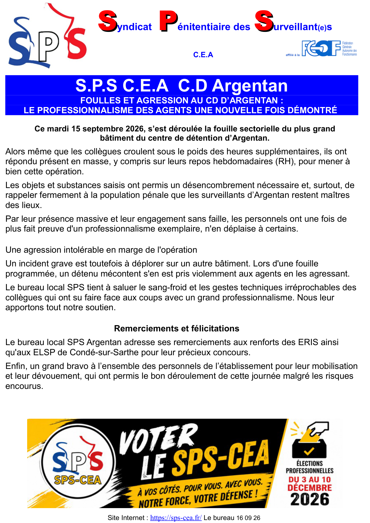 CD de Argentan : Le professionnalisme des agents une nouvelle fois démontré