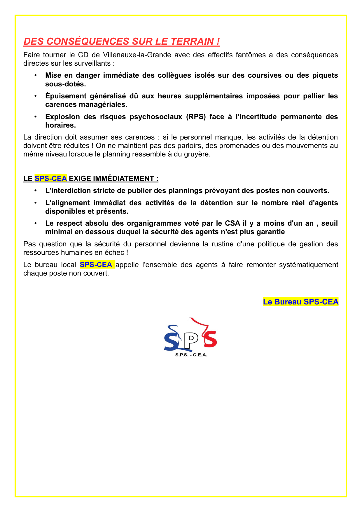 CD de Villenauxe-la-Grande : Planning a «trous», tolérance zéro danger sur le terrain