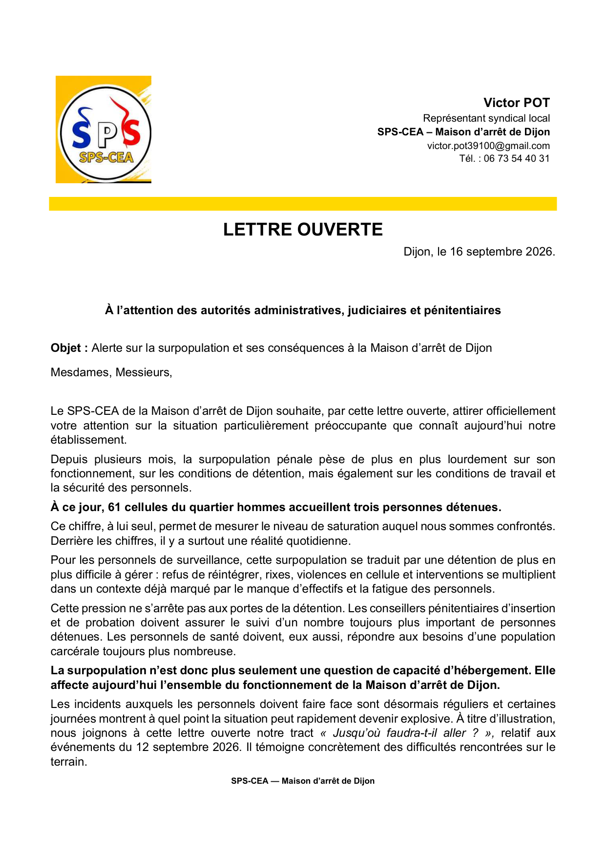 MA Dijon : Lettre ouverte