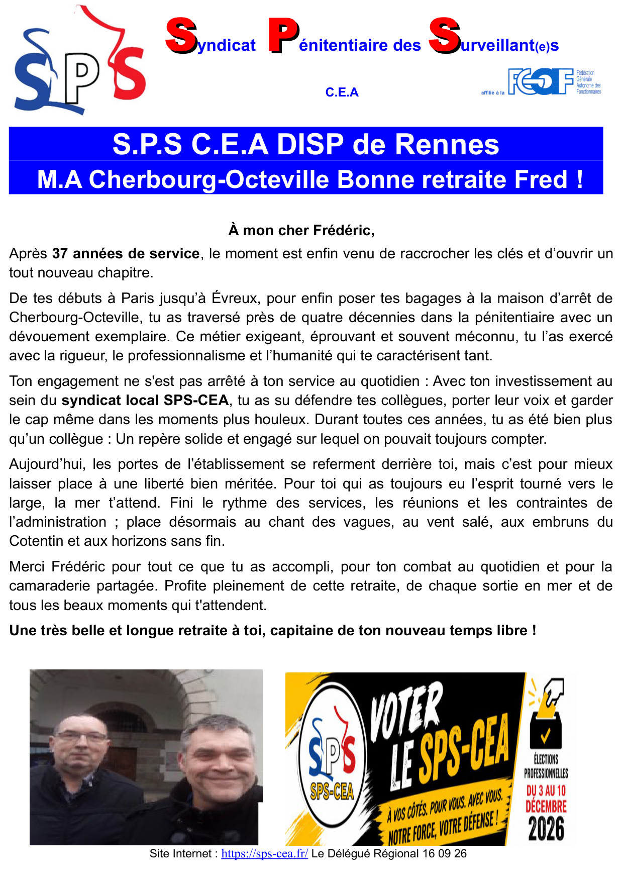MA Cherbourg-Octeville : Bonne retraite Fred !