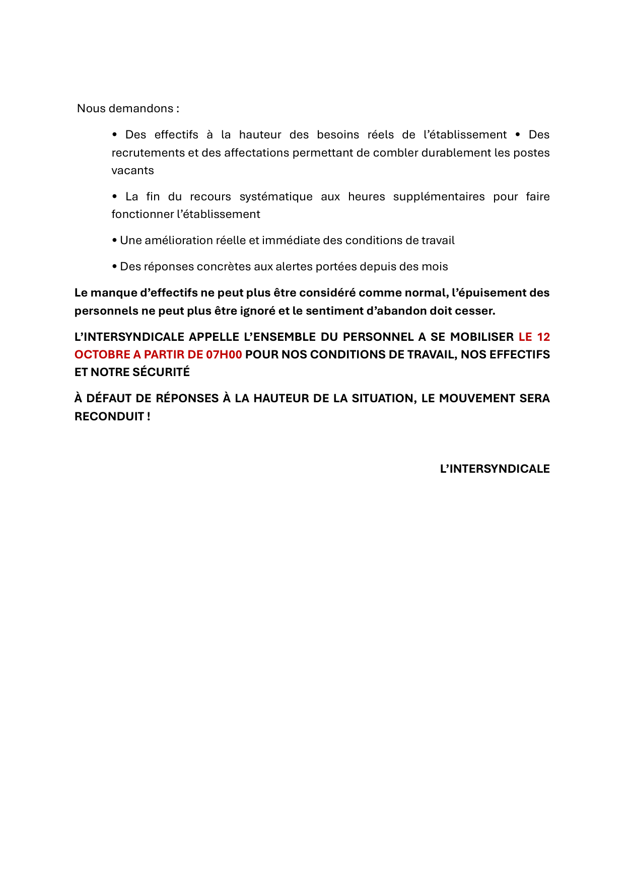 CD d'Oermingen : 12 Octobre : Tous mobilisés !