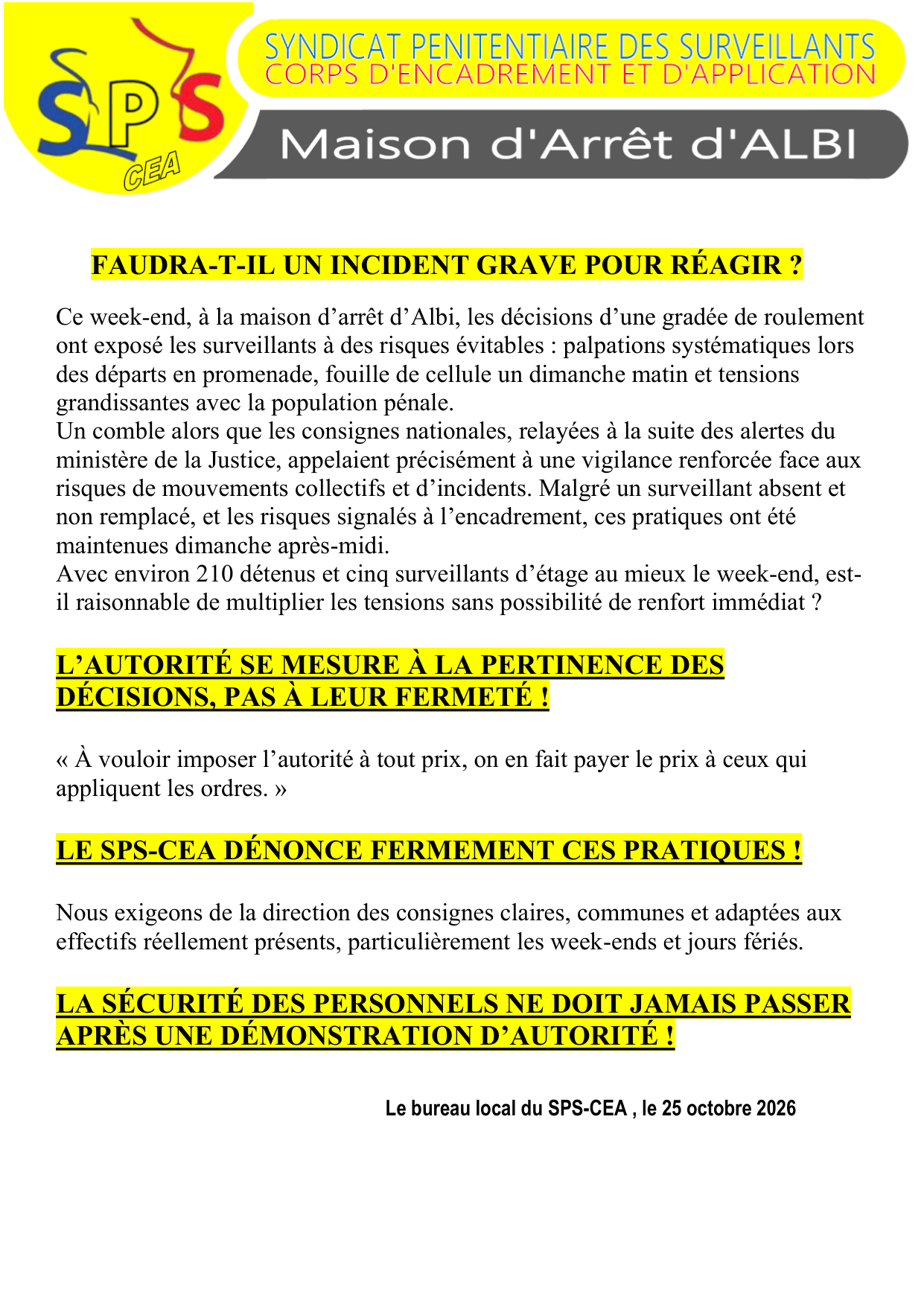 MA Albi : Faudra-t-il un incident grave pour réagir ?