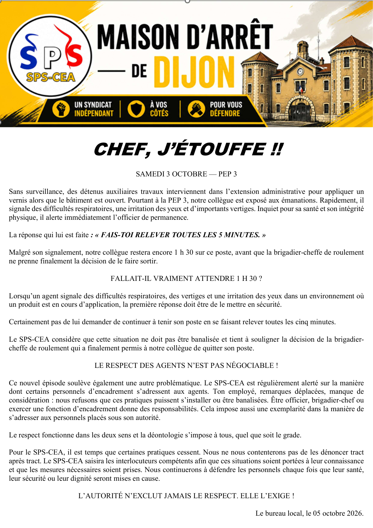 MA Dijon : Chef j'étouffe