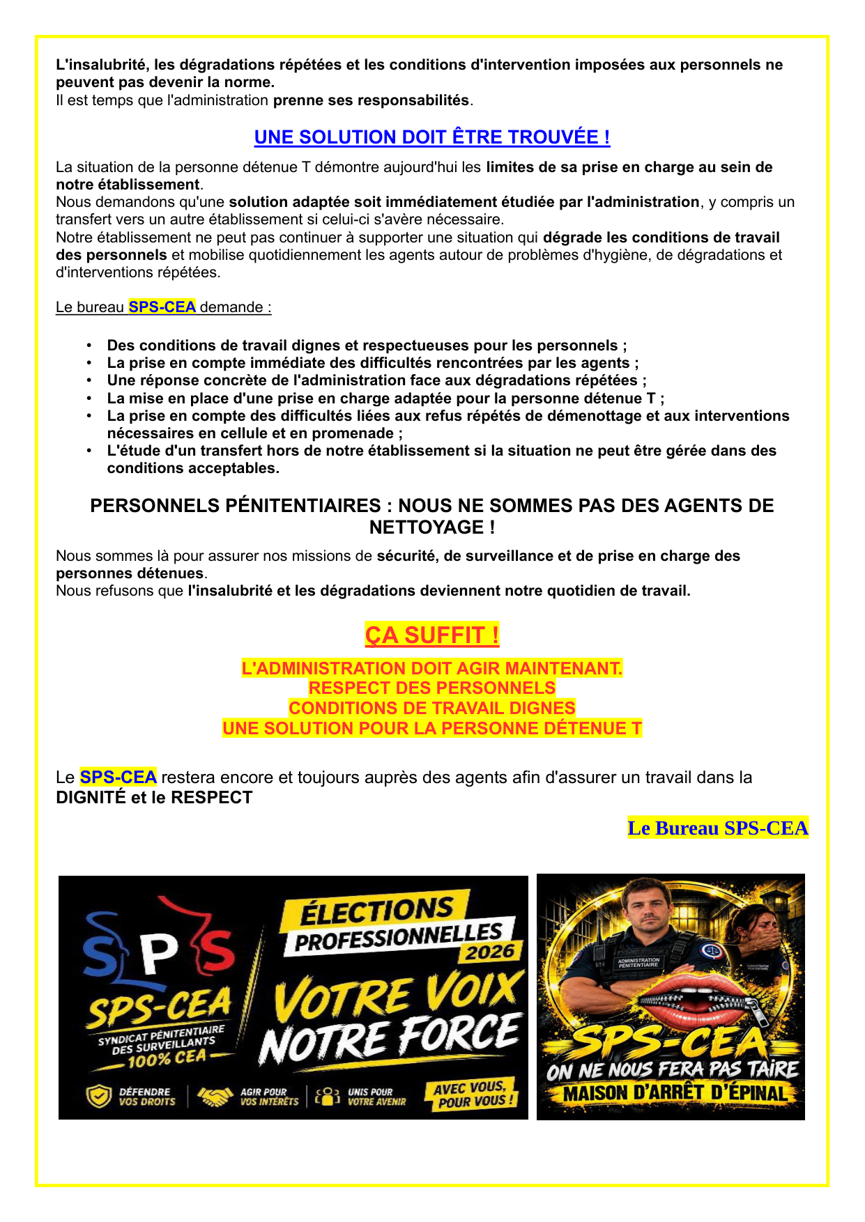 MA Épinal : Dégradations, insalubrité, conditions de travail indignes : ça suffit !