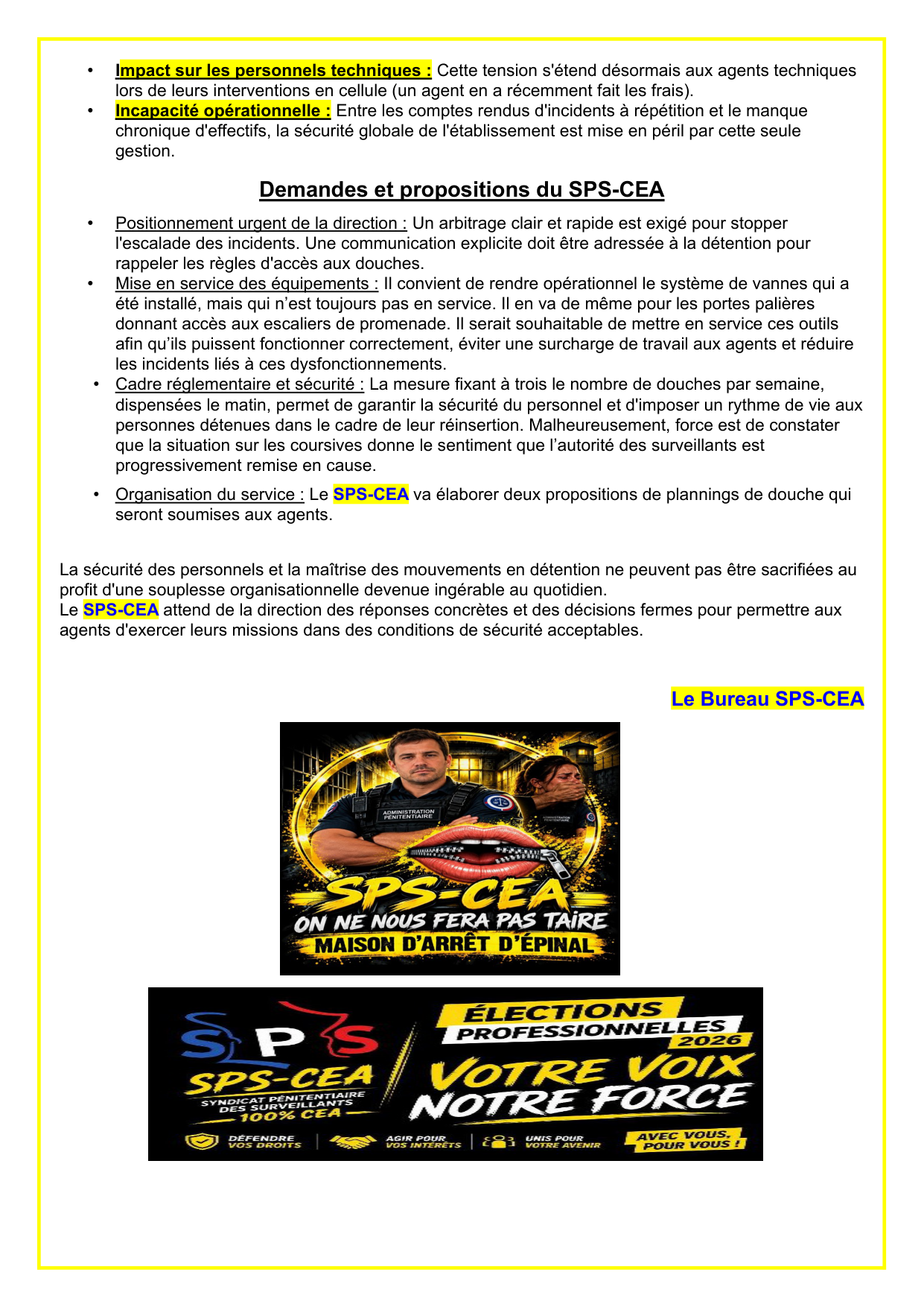 MA Épinal : Organisation des douches : La sécurité des agents avant tout !